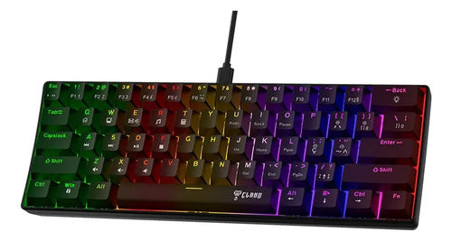 Teclado Mecânico Gamer 60% Clanm Night Walker V2 Rgb Switch Red Abnt2 Preto Português Brasil