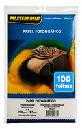 Papel Fotográfico Foto 180g Masterprint A4 Glossy 100 Folhas Cor Branco