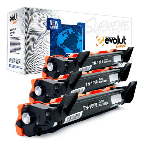 Kit 3 Toners Compatíveis Brother Tn1060 Evolut Hl1212 Dcp1510 1000 Páginas Preto