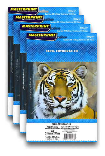 Papel Fotográfico Masterprint Glossy A4 230g 200 Folhas Branco