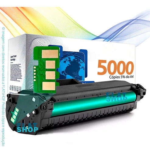 Cartucho De Toner 5000 Impressões Compatível Flatshop Para Impressora Hp 105a W1105a 107a 107w 108a 108w 135a 131a 133pn 136a Preto