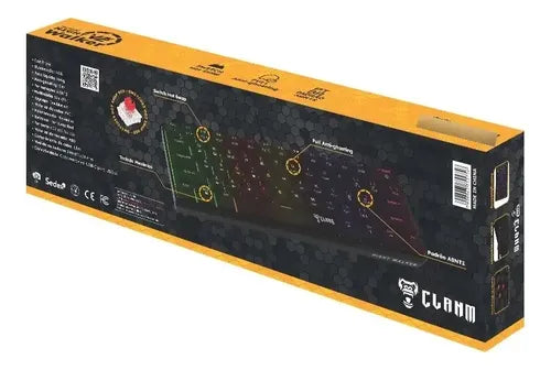 Teclado Mecânico Gamer 60% Clanm Night Walker V2 Rgb Switch Red Abnt2 Preto Português Brasil