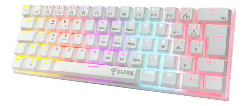 Teclado Gamer Mecânico Clanm Snow Walker Branco Rgb Switch Abnt2