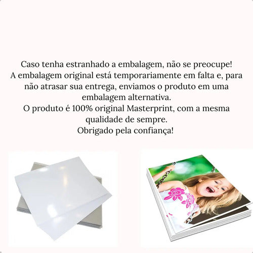 Papel Foto 230g A4 100 Folhas Brilhante - Masterprint Branco