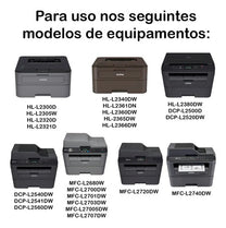 Kit Com 5 Toner Para Uso Brothertn-2370 Tn2340 Tn660 L2540 D Preto