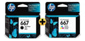 Kit Cartucho Hp 667 Preto E 667 Colorido 2376 2776
