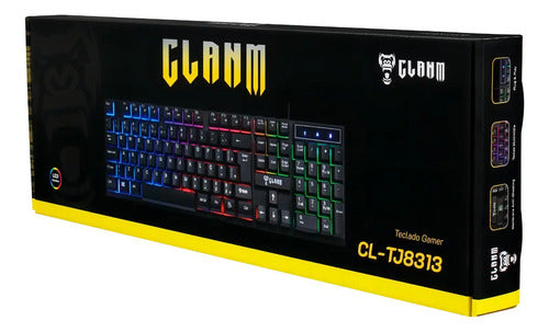 Teclado Gamer Clanm Shadow Valley Abnt2 Led Rainbow Anti-ghosting Usb Preto Português Brasil