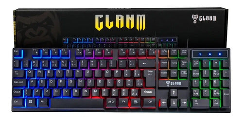 Teclado Gamer Clanm Shadow Valley Abnt2 Led Rainbow Anti-ghosting Usb Preto Português Brasil