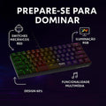 Teclado Mecânico Gamer 60% Clanm Night Walker V2 Rgb Switch Red Abnt2 Preto Português Brasil