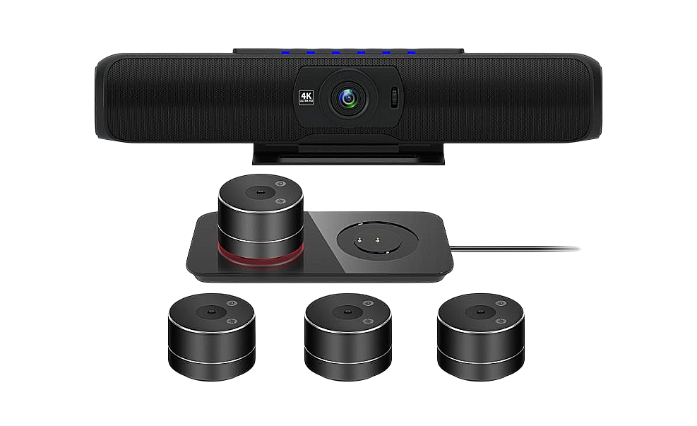 Câmera Panorama Bar — Videoconferência 4K UHD Compacta