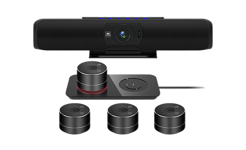 Câmera Panorama Bar — Videoconferência 4K UHD Compacta